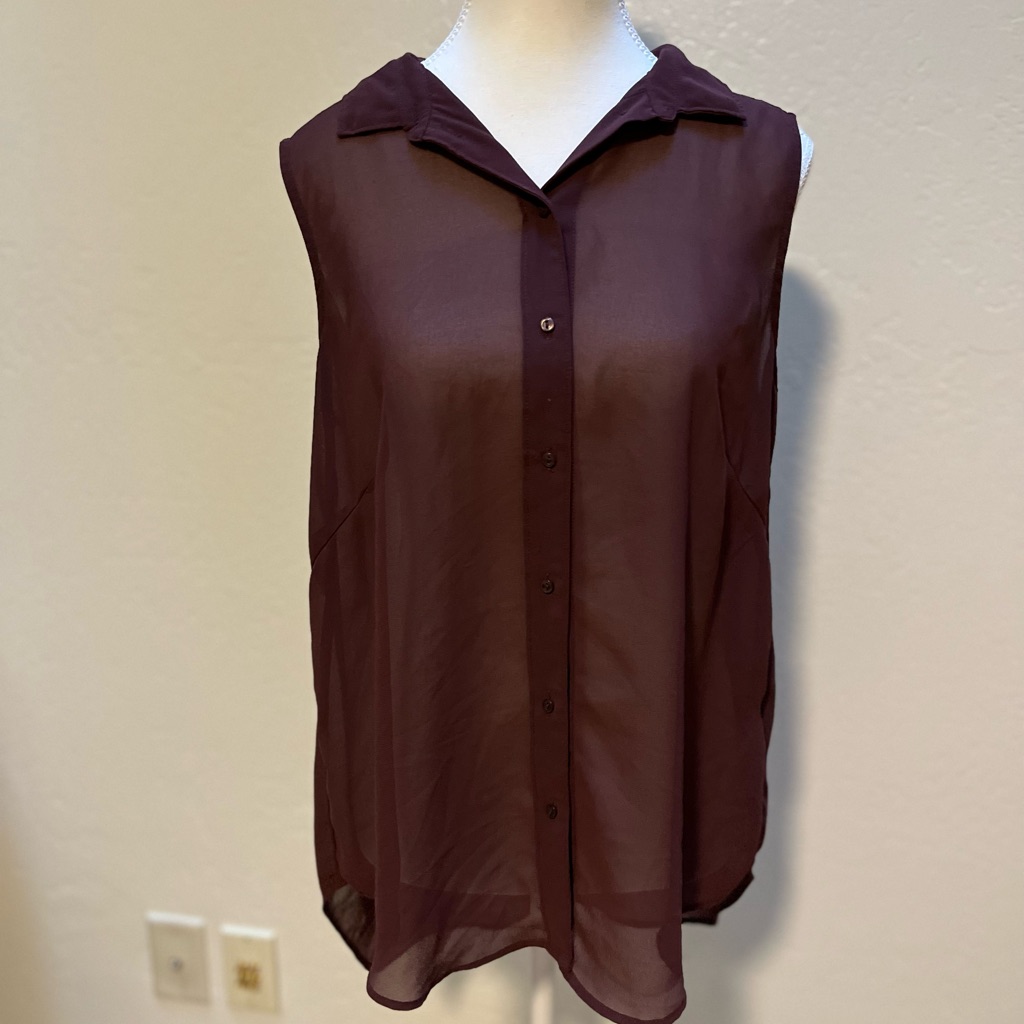 Maroon Button Down Tank